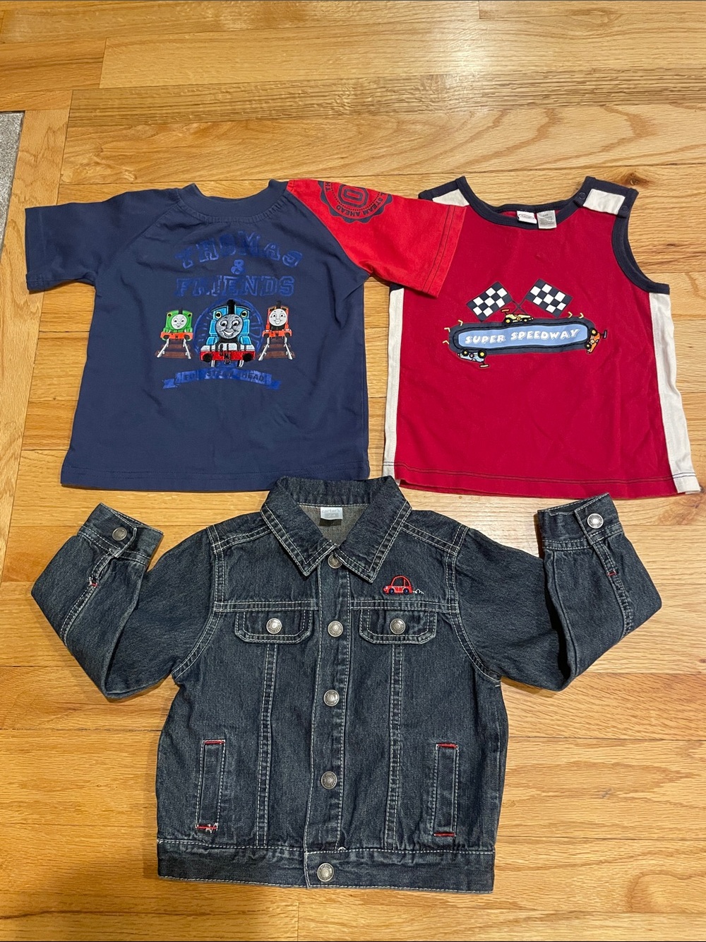 Lot of 3 Boys Tank & Tee Set with Denim Jacket